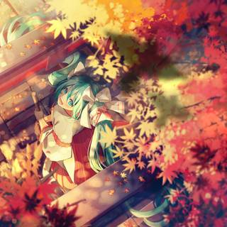Hatsune Miku autumn wallpaper