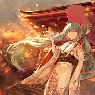 Hatsune Miku autumn wallpaper
