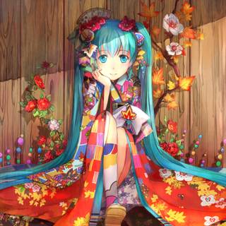 Hatsune Miku autumn wallpaper
