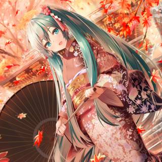 Hatsune Miku autumn wallpaper