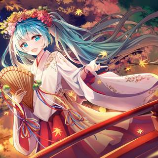 Hatsune Miku autumn wallpaper