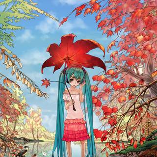 Hatsune Miku autumn wallpaper