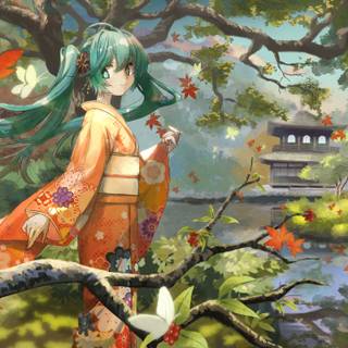 Hatsune Miku autumn wallpaper