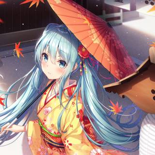 Hatsune Miku autumn wallpaper