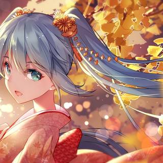 Hatsune Miku autumn wallpaper