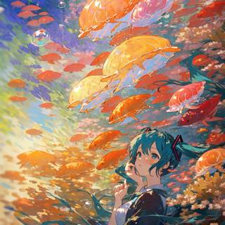 Hatsune Miku autumn wallpaper