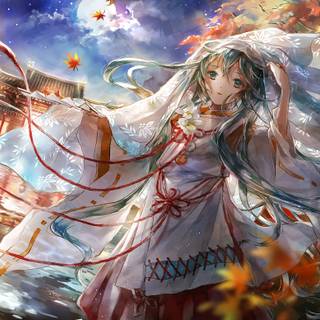 Hatsune Miku autumn wallpaper