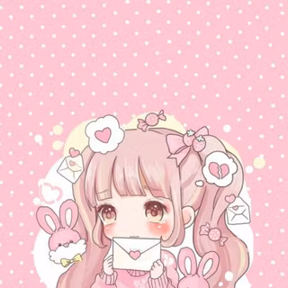 Aesthetic pink anime PFP wallpaper