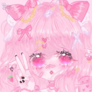 Aesthetic pink anime PFP wallpaper