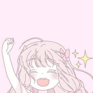 Aesthetic pink anime PFP wallpaper