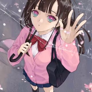 Aesthetic pink anime PFP wallpaper