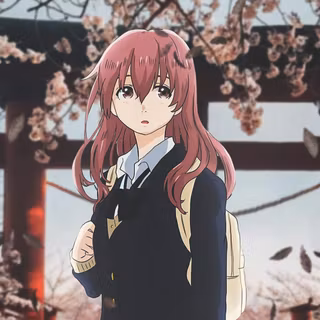 Aesthetic pink anime PFP wallpaper