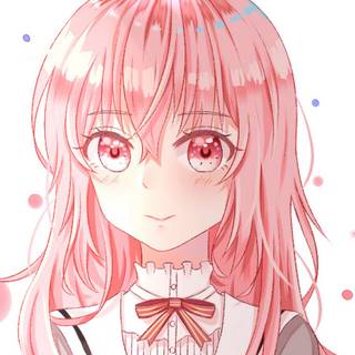 Aesthetic pink anime PFP wallpaper