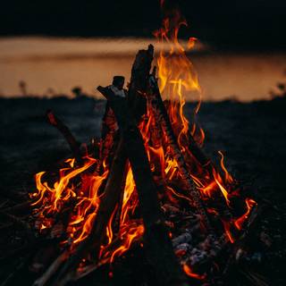 Camp fire 4k wallpaper