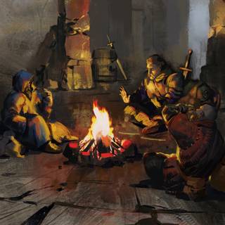 Camp fire 4k wallpaper