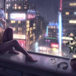 Night rain 4k wallpaper