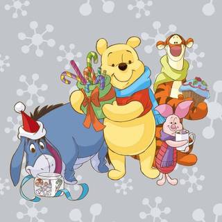 Winter Winnie The Pooh wallpaper