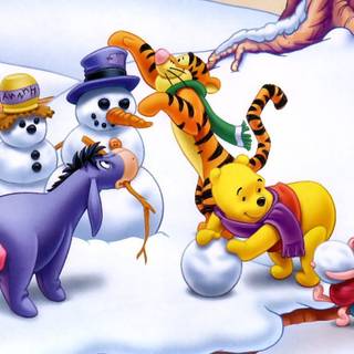 Winter Winnie The Pooh wallpaper