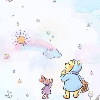Winter Winnie The Pooh wallpaper