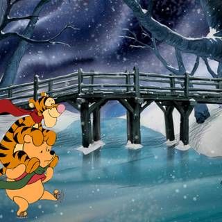 Winter Winnie The Pooh wallpaper