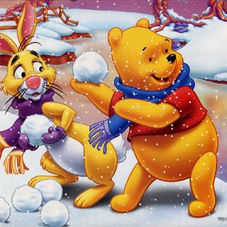 Winter Winnie The Pooh wallpaper