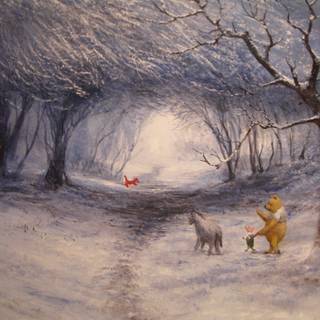 Winter Winnie The Pooh wallpaper