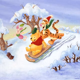 Winter Winnie The Pooh wallpaper