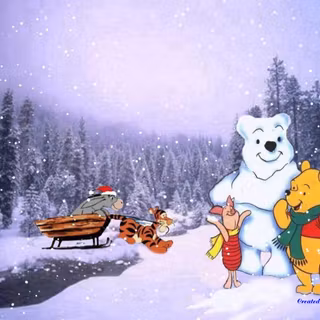Winter Winnie The Pooh wallpaper