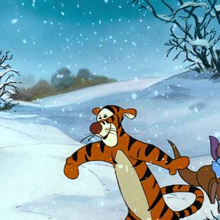Winter Winnie The Pooh wallpaper
