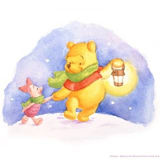 Winter Winnie The Pooh wallpaper