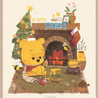 Winter Winnie The Pooh wallpaper