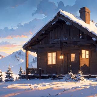 Winter panoramic wallpaper