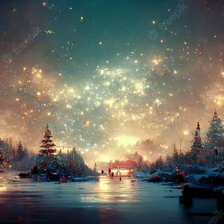 Winter panorama wallpaper