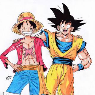 Luffy vs Goku wallpaper