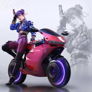 Bike girl HD laptop wallpaper