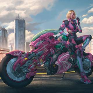 Bike girl HD laptop wallpaper