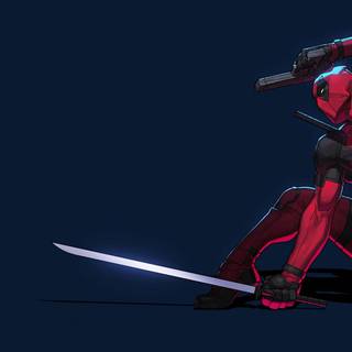 Deadpool with katana wallpaper