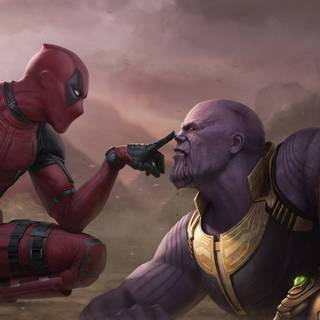 Deadpool with Infinity Stones wallpaper