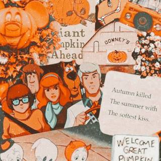 Halloween cartoon vintage wallpaper