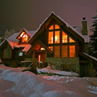 Snow winter night wallpaper