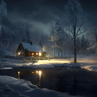 Snow winter night wallpaper