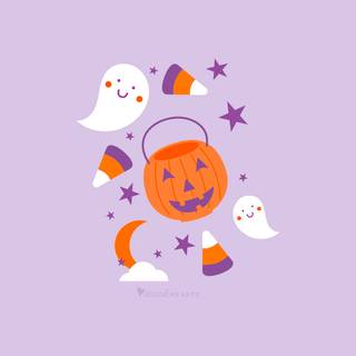 Preppy Halloween computer wallpaper