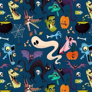 Preppy Halloween computer wallpaper