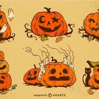 Halloween cartoon vintage wallpaper