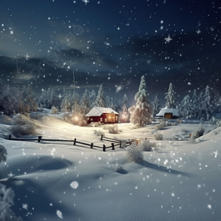 Snow winter night wallpaper