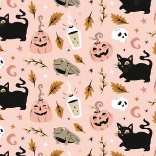 Preppy Halloween computer wallpaper