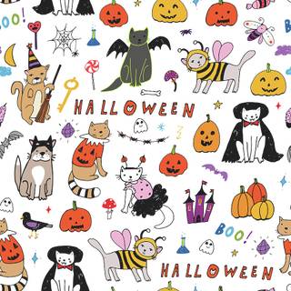 Halloween cartoon vintage wallpaper