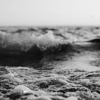 Black and white waves wallpaper