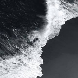 Black and white waves wallpaper