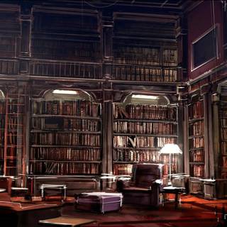 Harry Potter library wallpaper